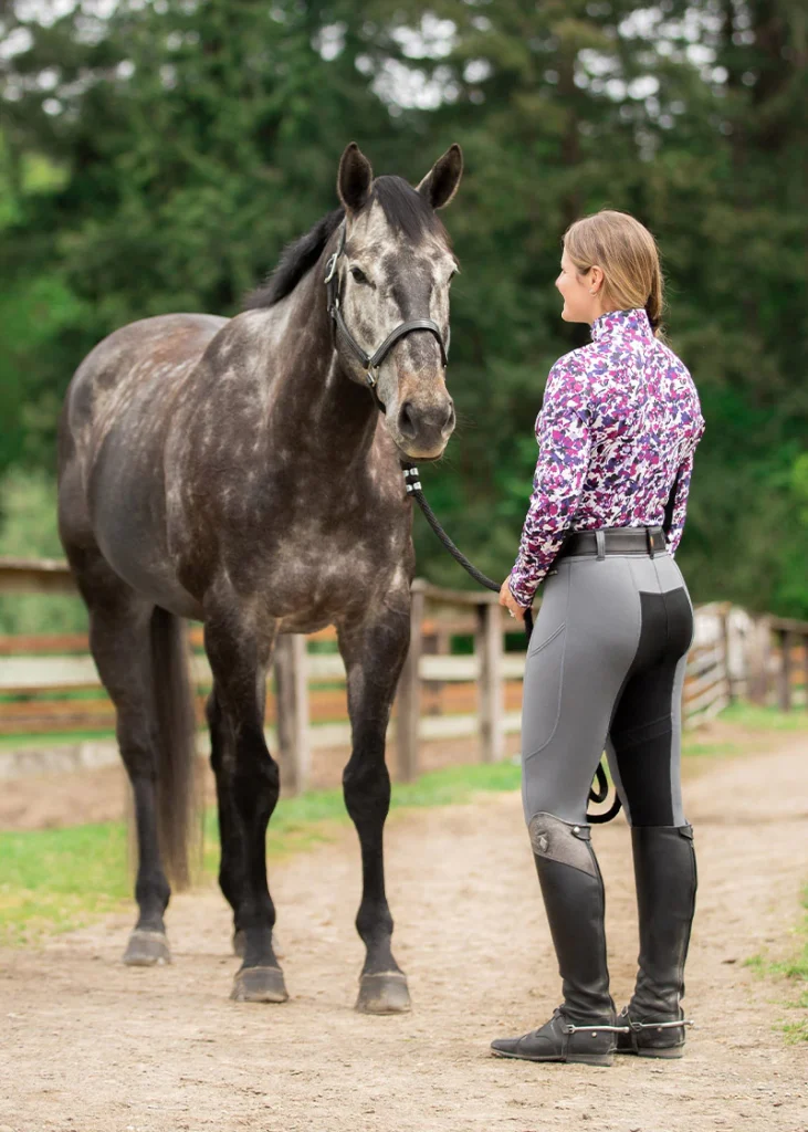 Collants d'équitation à poches latérales pour femmes, siège complet sans couture